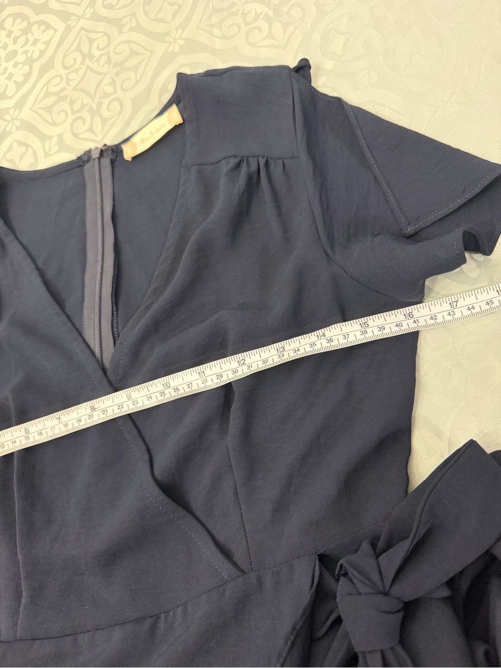 Altar'd State Navy Ruffle Wrap High-Low Maxi Dress - Picture 3 of 7